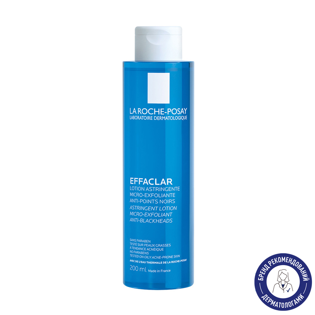Очищувальний лосьйон для обличчя La Roche-Posay Effaclar для звуження пор, для жирної проблемної шкіри, 200 мл